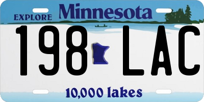 MN license plate 198LAC