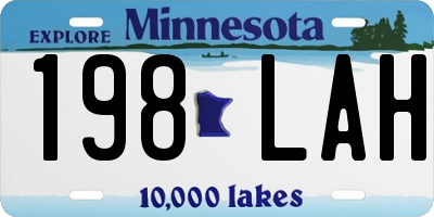 MN license plate 198LAH