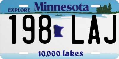 MN license plate 198LAJ