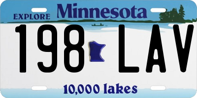 MN license plate 198LAV