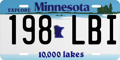 MN license plate 198LBI