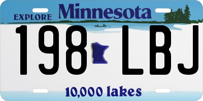 MN license plate 198LBJ