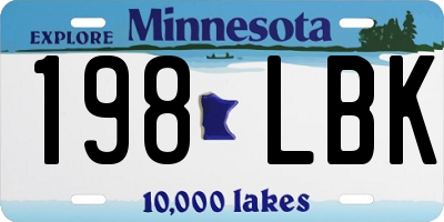 MN license plate 198LBK