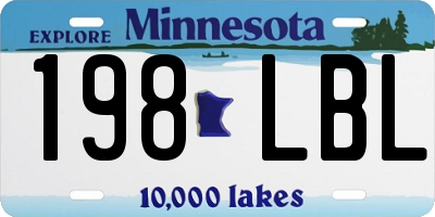 MN license plate 198LBL
