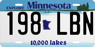 MN license plate 198LBN