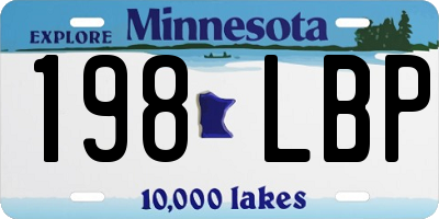MN license plate 198LBP