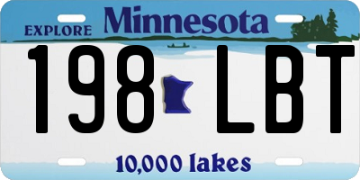 MN license plate 198LBT