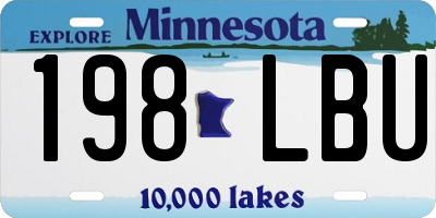 MN license plate 198LBU