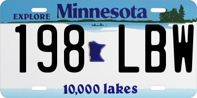 MN license plate 198LBW