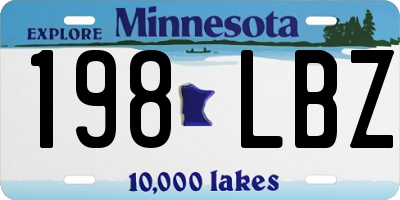 MN license plate 198LBZ