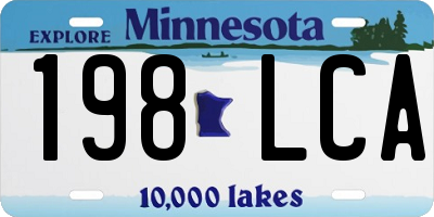 MN license plate 198LCA