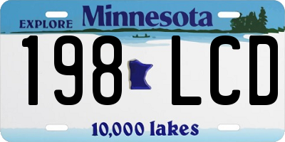 MN license plate 198LCD