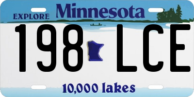 MN license plate 198LCE