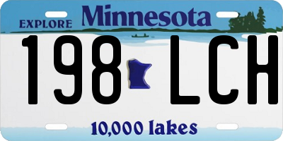 MN license plate 198LCH