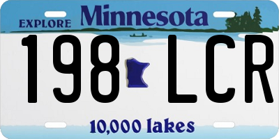MN license plate 198LCR
