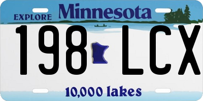 MN license plate 198LCX
