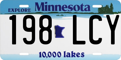 MN license plate 198LCY
