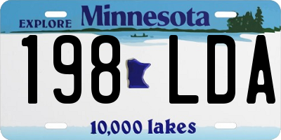 MN license plate 198LDA