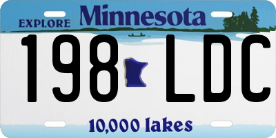 MN license plate 198LDC