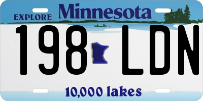 MN license plate 198LDN