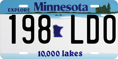 MN license plate 198LDO