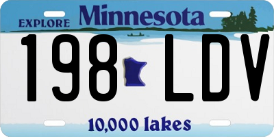 MN license plate 198LDV