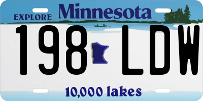 MN license plate 198LDW