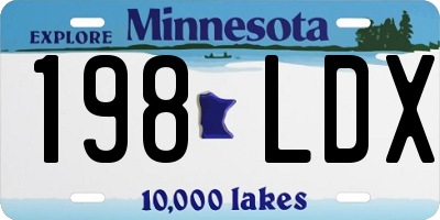 MN license plate 198LDX
