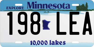 MN license plate 198LEA