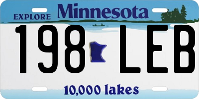 MN license plate 198LEB