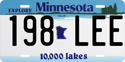 MN license plate 198LEE