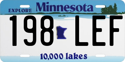 MN license plate 198LEF
