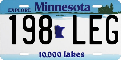 MN license plate 198LEG