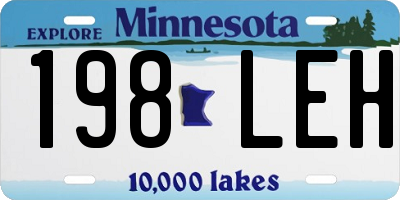 MN license plate 198LEH