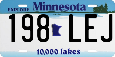 MN license plate 198LEJ