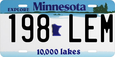 MN license plate 198LEM