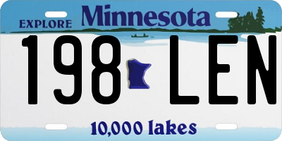 MN license plate 198LEN