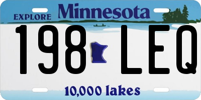 MN license plate 198LEQ