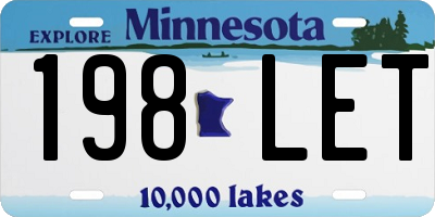 MN license plate 198LET