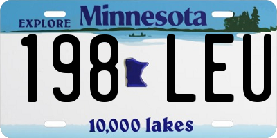 MN license plate 198LEU