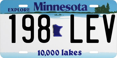 MN license plate 198LEV