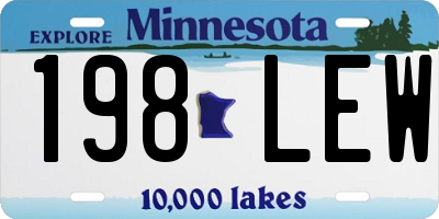 MN license plate 198LEW