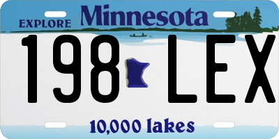 MN license plate 198LEX