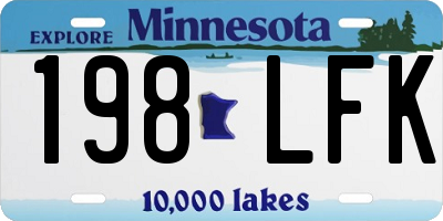 MN license plate 198LFK