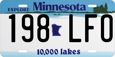 MN license plate 198LFO