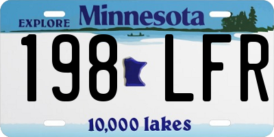 MN license plate 198LFR