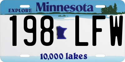 MN license plate 198LFW