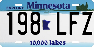 MN license plate 198LFZ