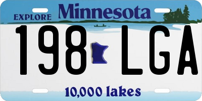 MN license plate 198LGA