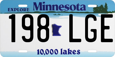 MN license plate 198LGE